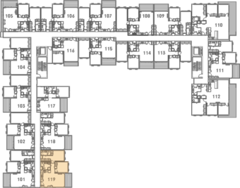 Onewa Level 1 Floor Plan - Elevation Northcote Apartments