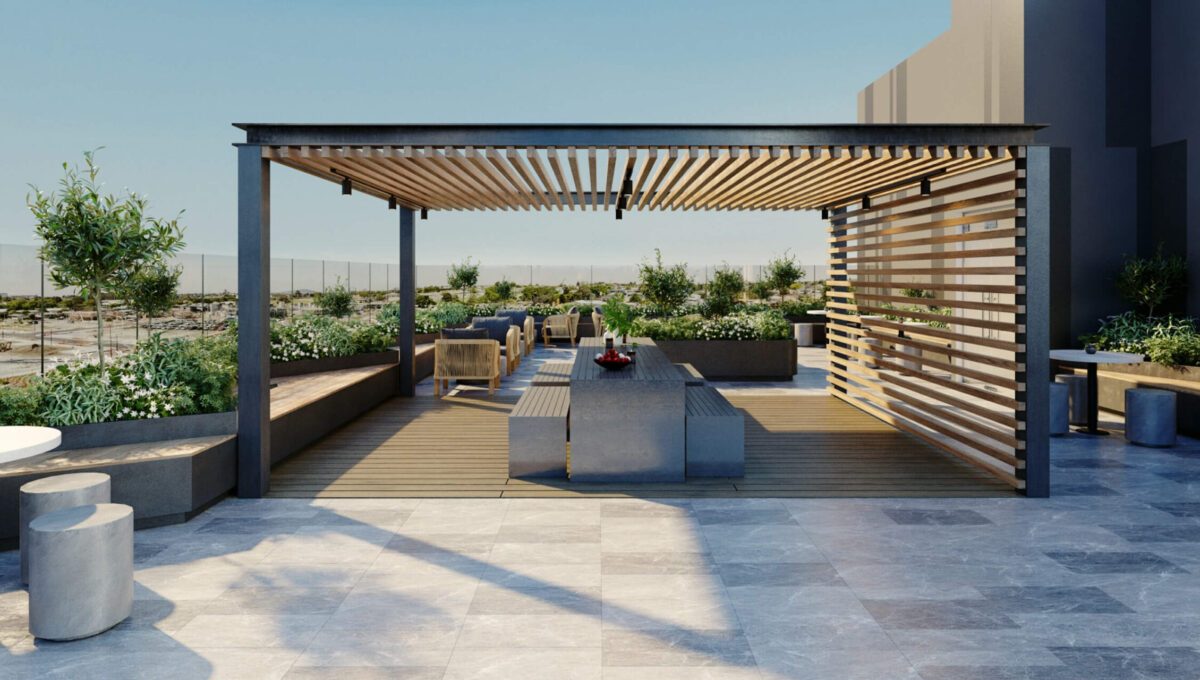 Roof Terrace - Day - Elevation Northcote Apartments