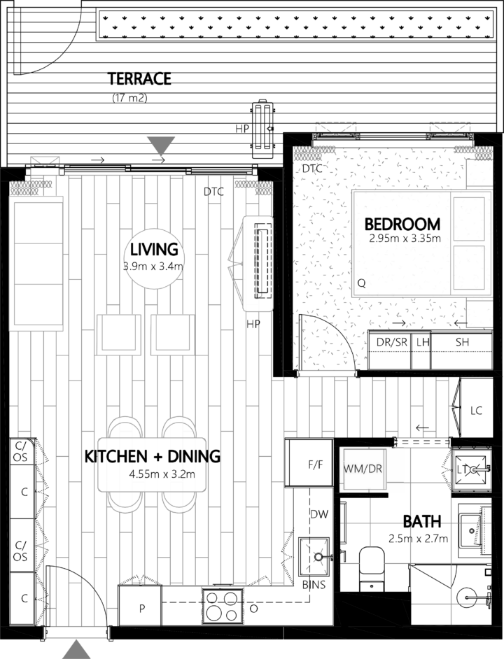 Onewa G13 Apartment Floor Plan - Elevation Northcote
