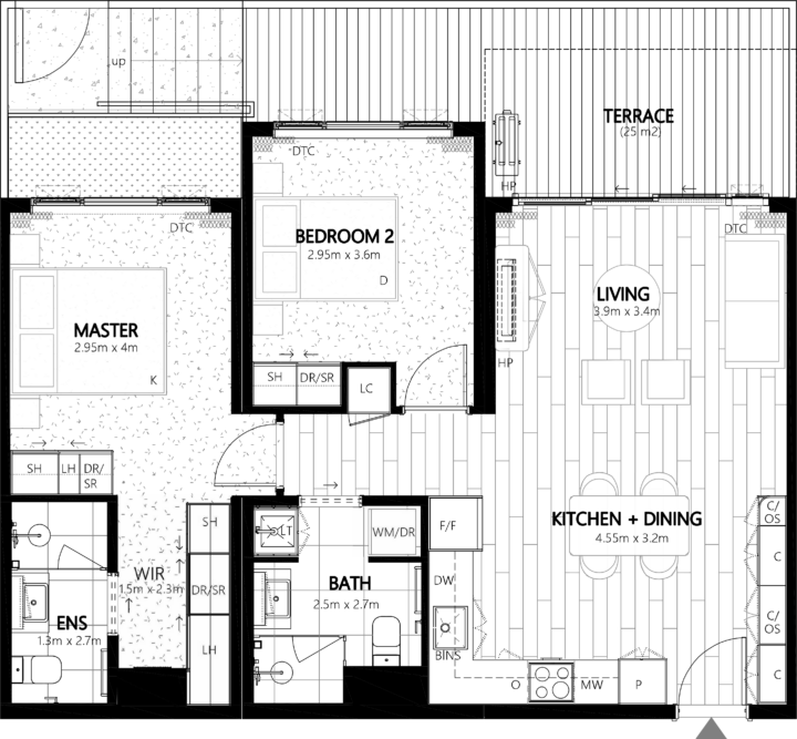 Onewa G09 Apartment Floor Plan - Elevation Northcote