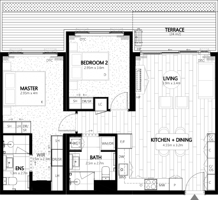 Onewa G15 Apartment Floor Plan - Elevation Northcote