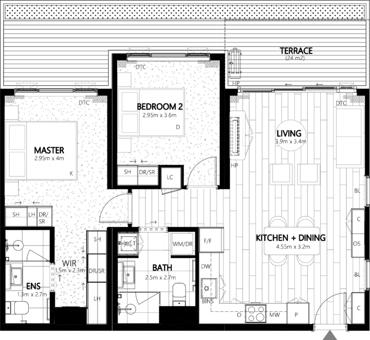 Onewa G16 Apartment Floor Plan - Elevation Northcote