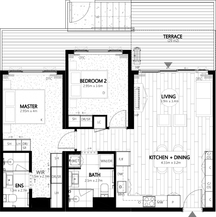 Onewa G04 Apartment Floor Plan - Elevation Northcote