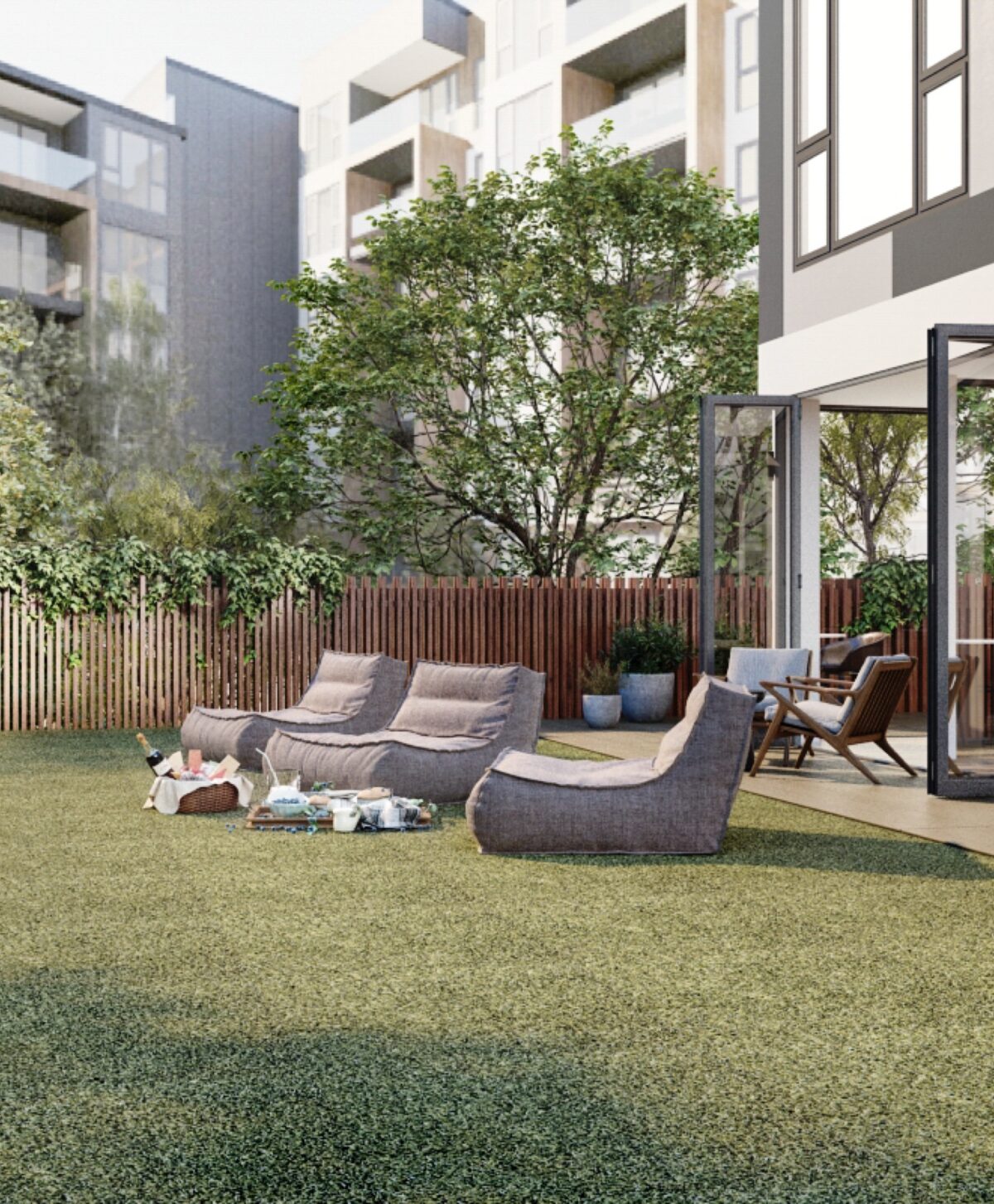 Elevation apartments - garden area