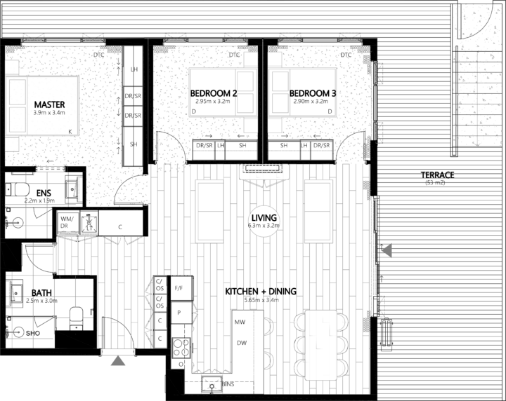 Onewa G08 Apartment Floor Plan - Elevation Northcote